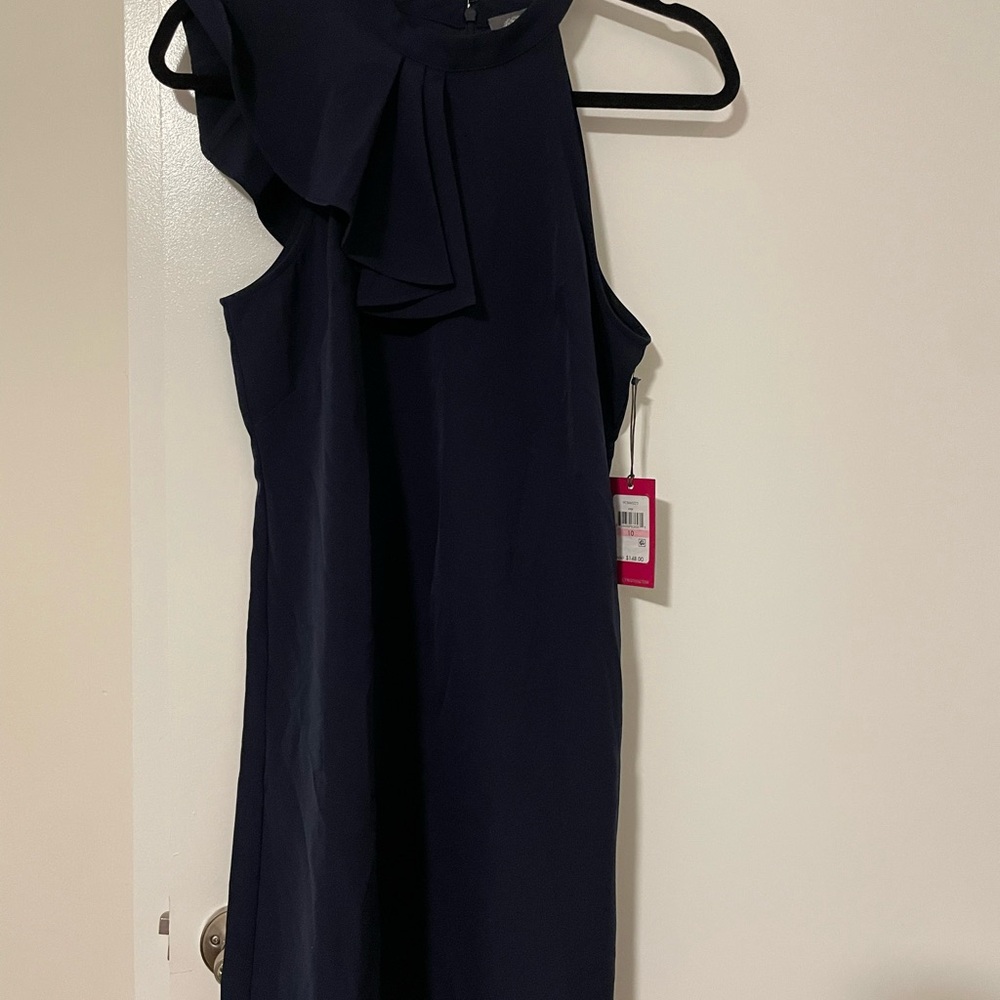 Vince Camuto One Shoulder Dark Blue Dress